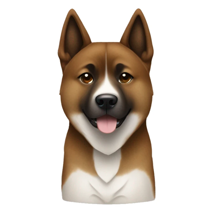 Brown Fully Brindle Akita Inu skinny with no white sticker