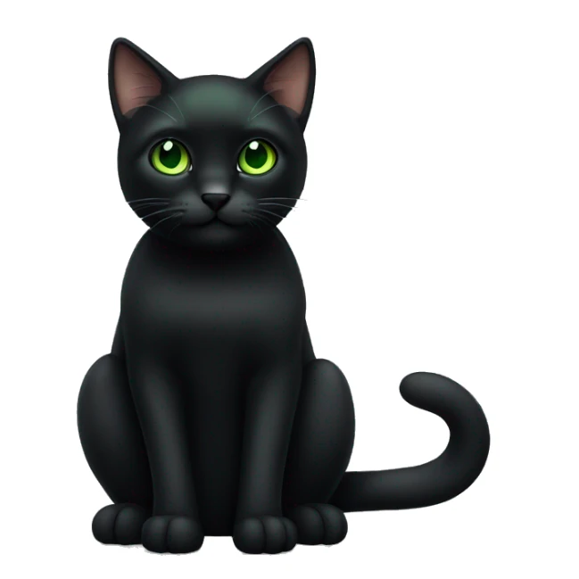 Cute Black cat with green eyes sticker