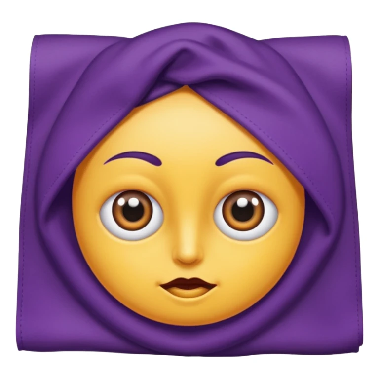 Hazme un emoji de una toalla morada con ojos de Cari con ojos de caricatura con boca sticker