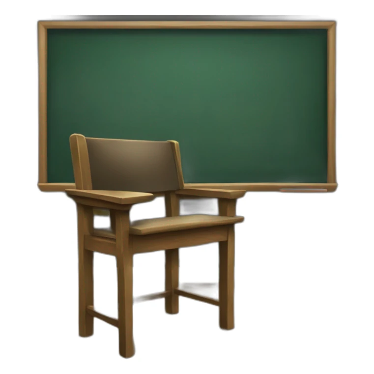 teacher's chair in front of a blackboard sticker