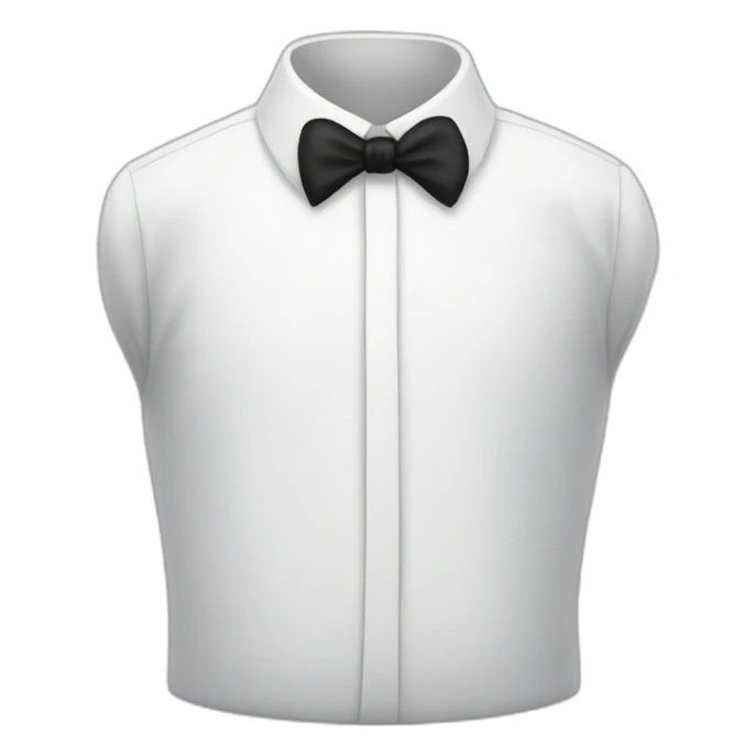 White shirt with a black tie sticker