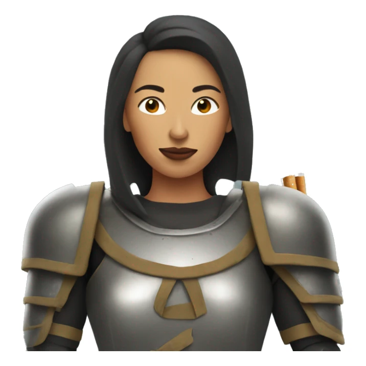 woman wearing armor smoking a cig sticker