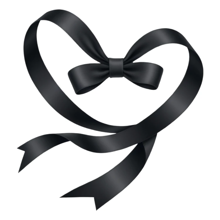 black piece of ribbon # sticker