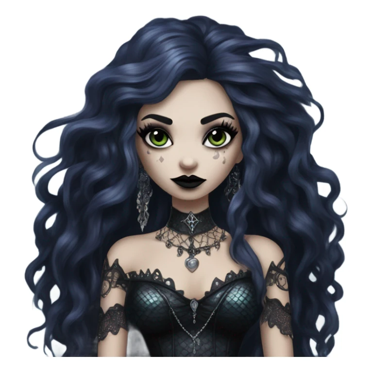 goth mermaid hime girl sticker