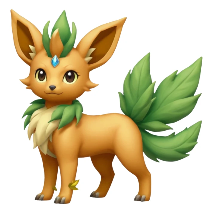 Vulpix-Amaura-Leafeon-Fakémon-Digimon-fusion (full body) sticker