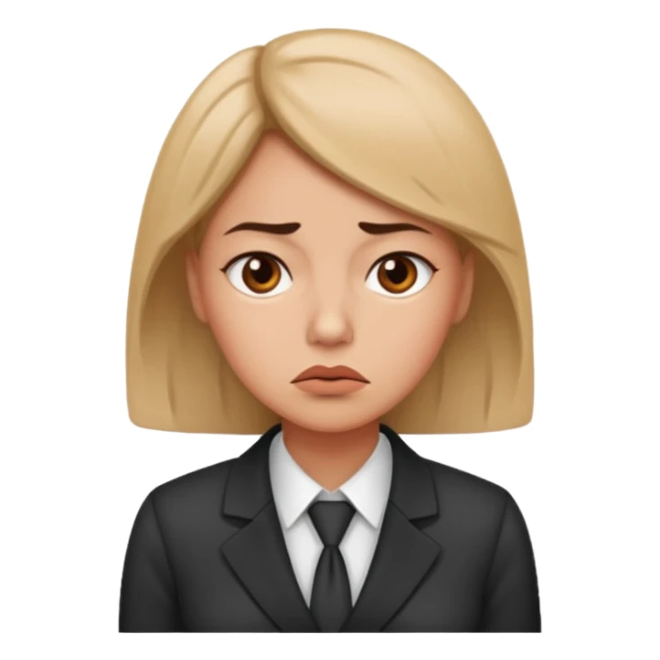 a office woman disappointed and lack of speak sticker