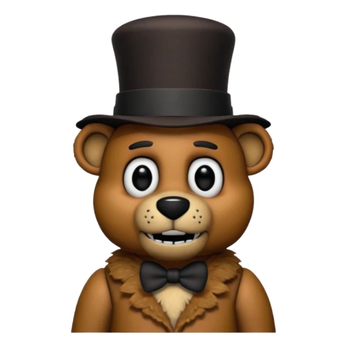 Freddy Fazbear with black and tiny hat from Five Nights At Freddy's Movie sticker