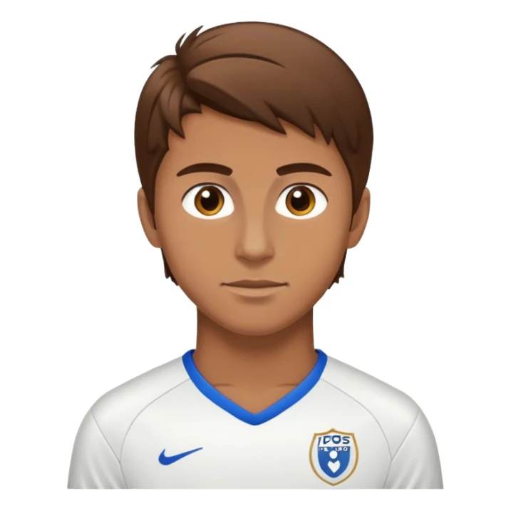 Brown hair give soccer player sticker
