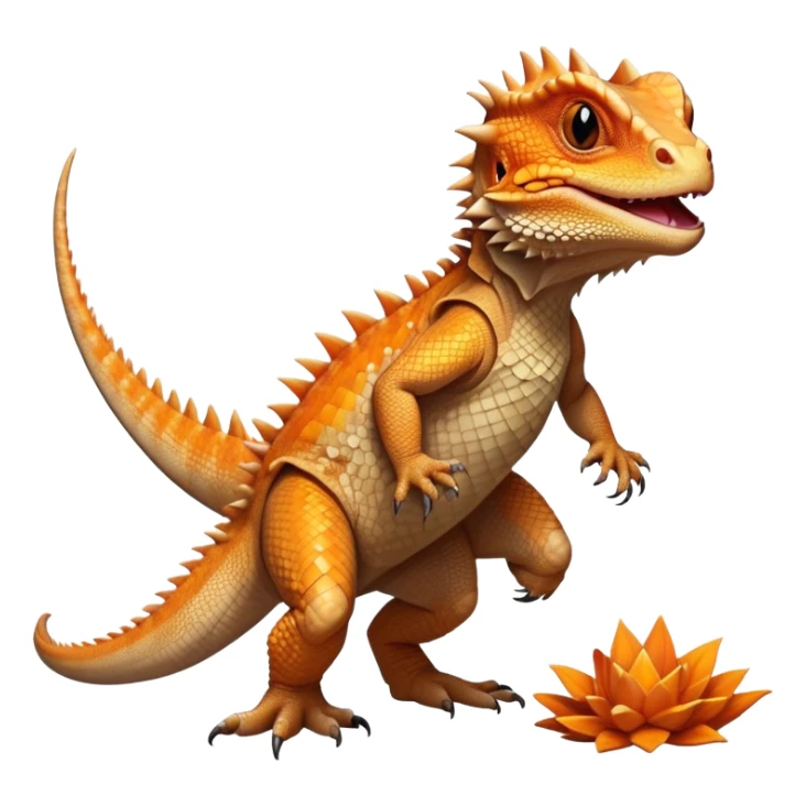 cinematic-bearded-dragon-realistic-full-body-standing-emoji,-rough-scaled-body-balanced-on-strong-legs,-spiky-throat-slightly-flared,-head-tilted-dramatically,-warm-orange-and-brown-patterns-glowing-under-the-sun,-simplified-yet-realistic-focused-features,-highly-detailed,-glowing-with-an-almost-sarcastic-glow sticker