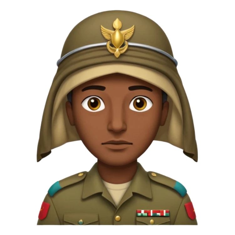 Arab 1984 soldier face without shoulders, only facre sticker