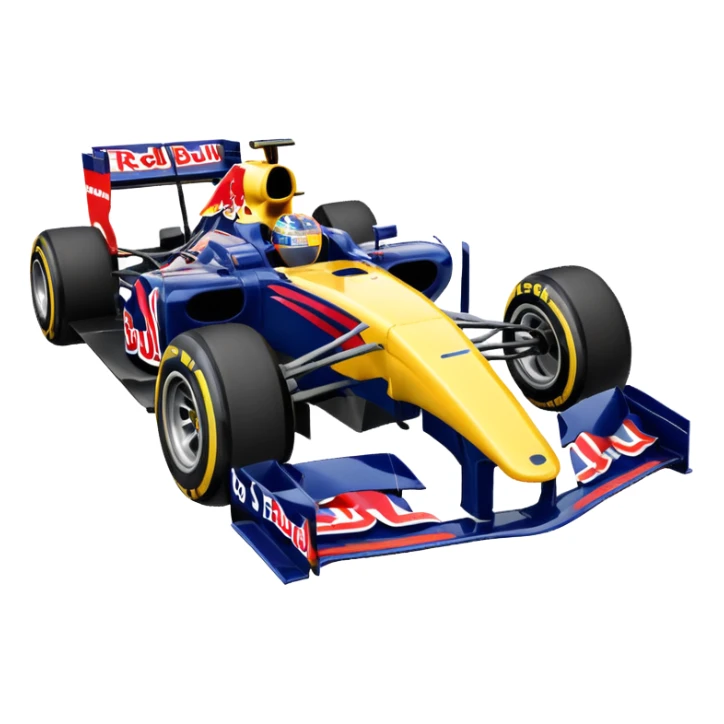 Um carro de fórmula 1 da rede Bull de 2010 com o número 5 no carro sticker