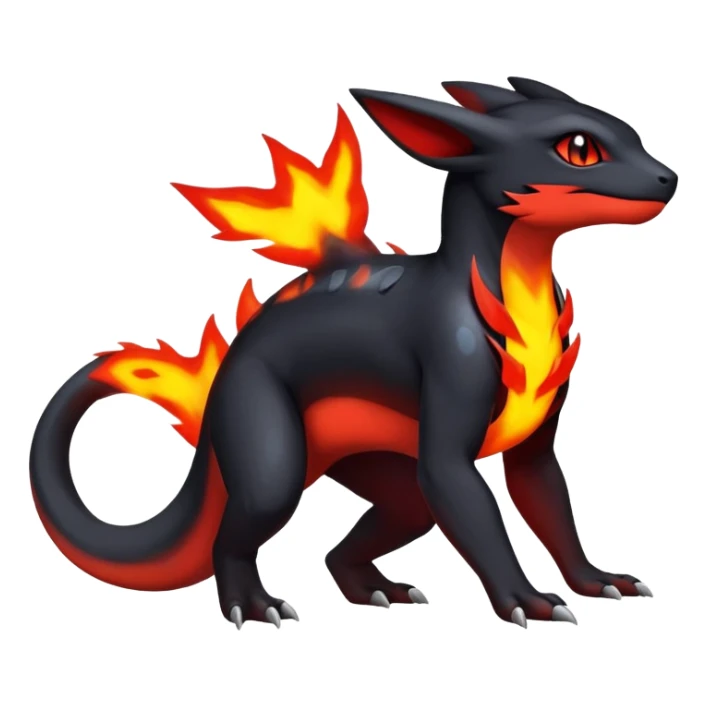 Salandit-Umbreon-Charmeleon-Fakémon-hybrid-creature (full body)  sticker