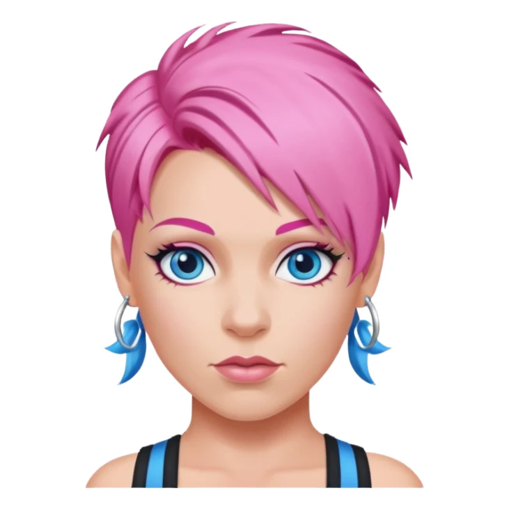 P!nk Singer with pink hair, blue eyes sticker