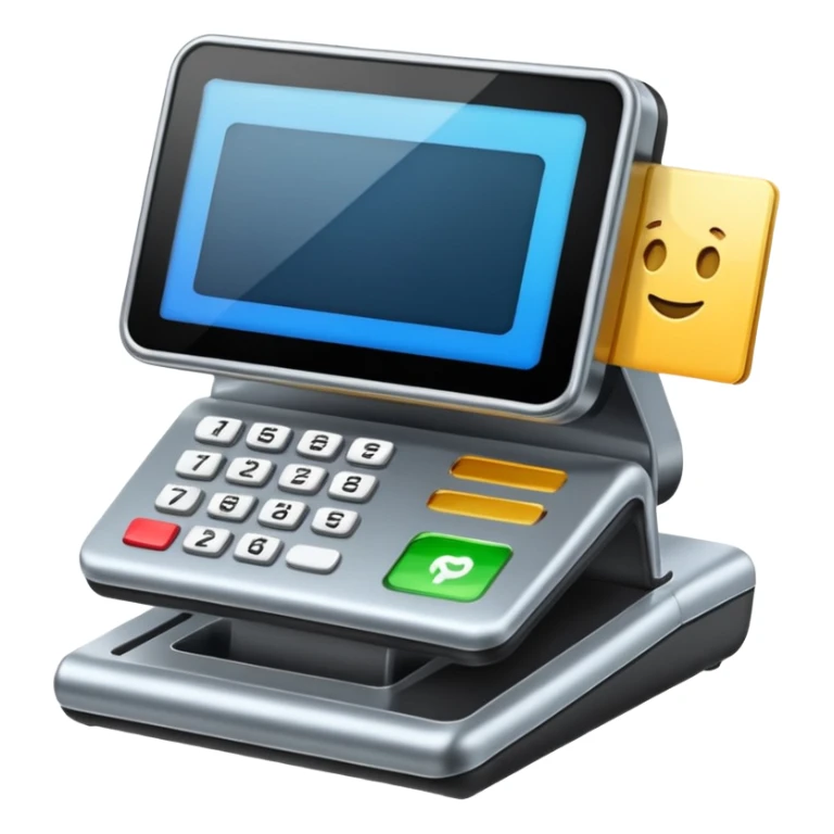 Icono de una terminal de pago con una tarjeta sticker