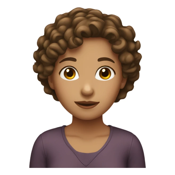 Girl with short curly brown hair sticker