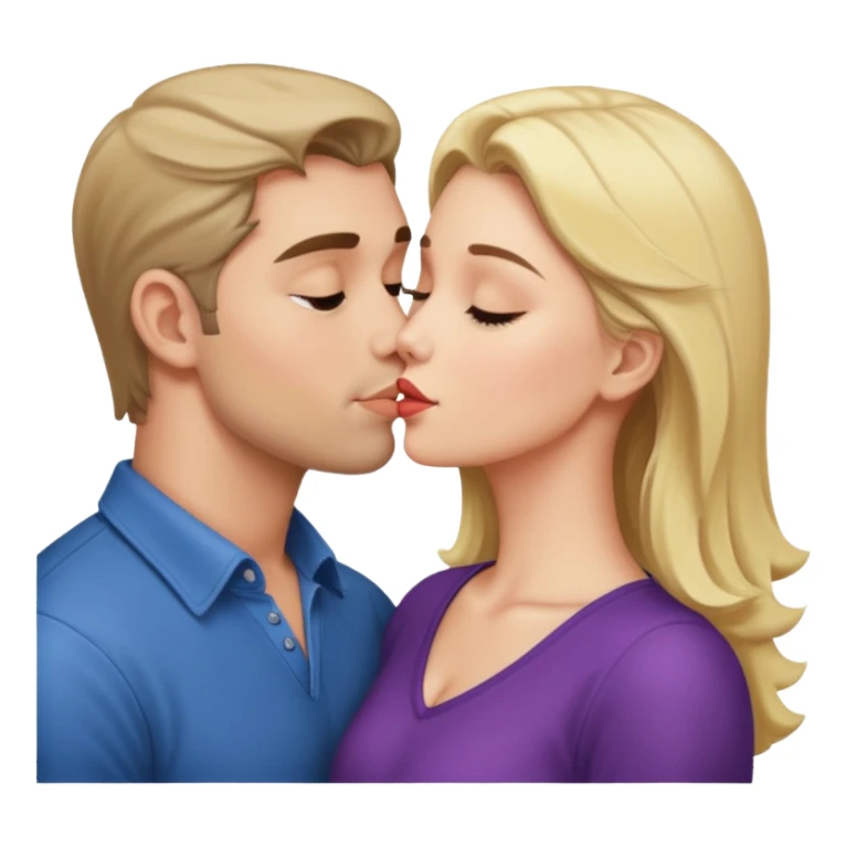 a good looking man and good looking woman are Kissing, indoor sticker