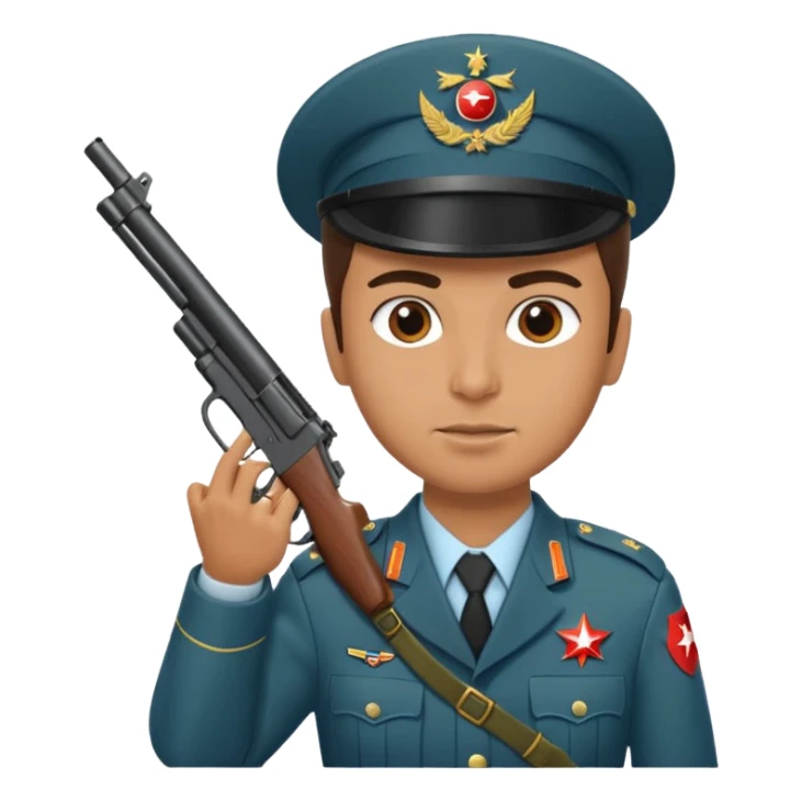 Silah ile ateş eden bir türk askeri sticker