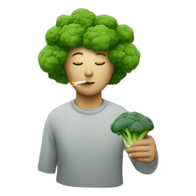 Person Smoking, love heart broccoli,  420 sticker