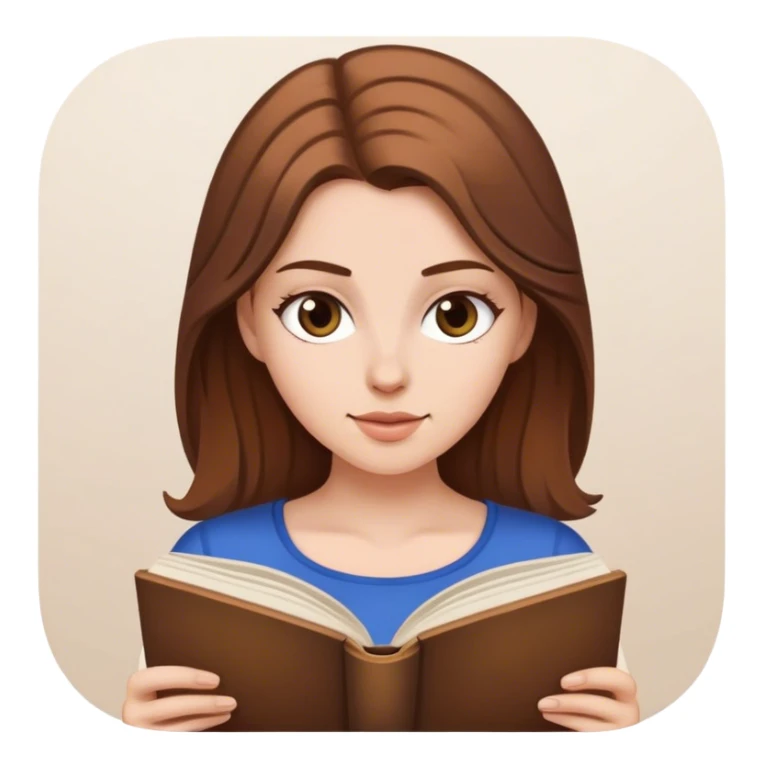 Brown hair white girl reading  sticker