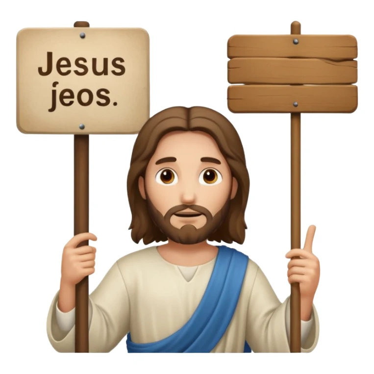Jésus avec une pancarte dans ses mains dans ses mains sticker