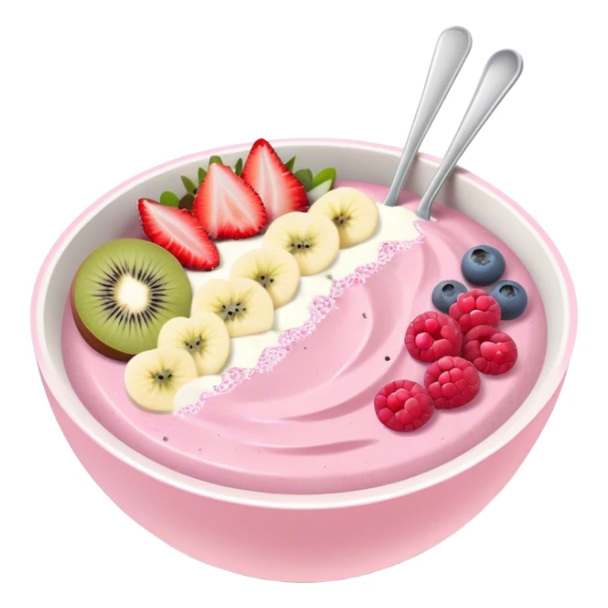 pastel pink and white smoothie bowl sticker
