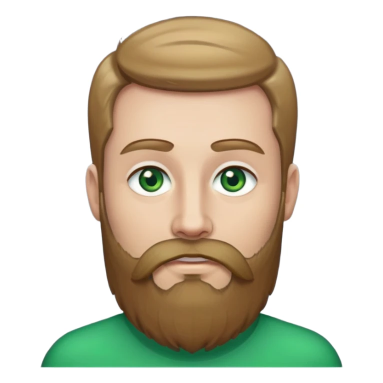 dark blonde hair, green eyes, dark blonde full beard, slim face sticker