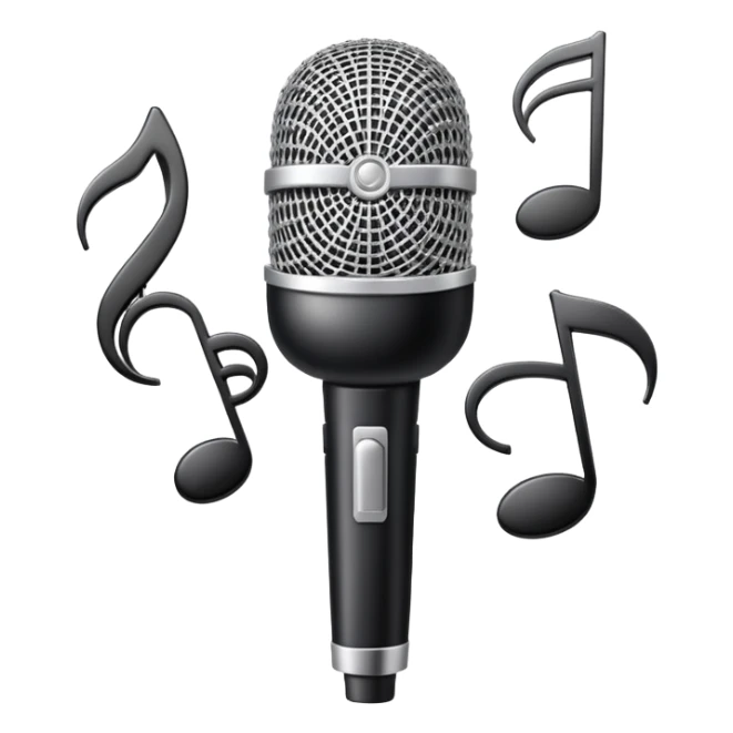 Microphone with musical notes for 'Baby' song sticker