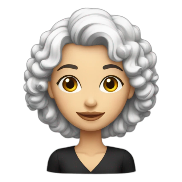 Mulher branca de vestido cor preta sticker