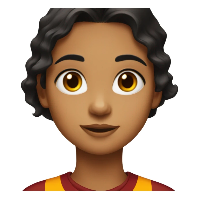 girl with wavey black hair brown eyes and galatasaray shirt sticker
