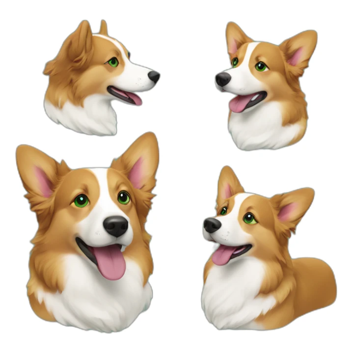 Duck tolling retriever corgi green eyes swimming sticker