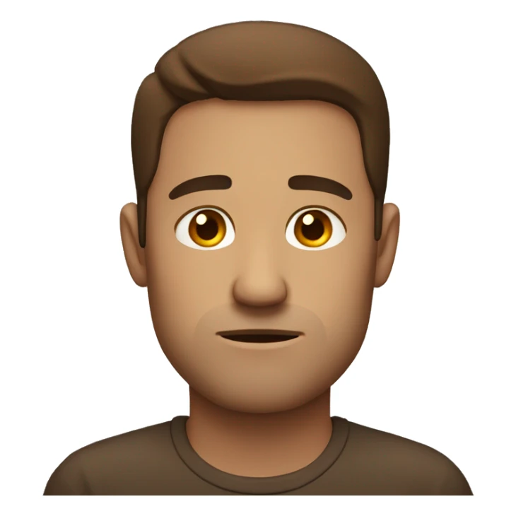 sad brown-haired man sticker