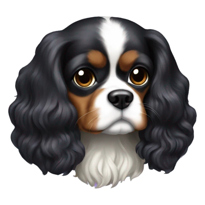 cavalier black and tan with a lavender bow sticker