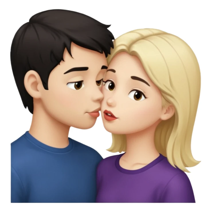 ragazzo moro che bacia una ragazza bionda scura sticker