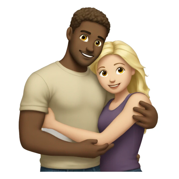 Light skin blonde man hugging a light skin brunette woman  sticker