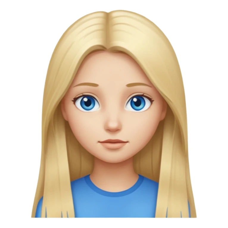 A girl with  straight long blond hair sticker