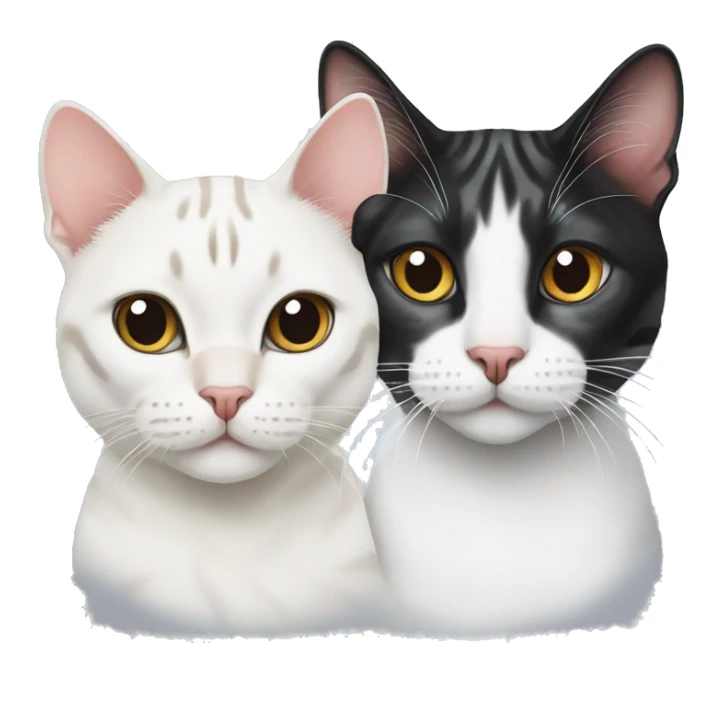White Bengal cat and tuxedo cat sticker
