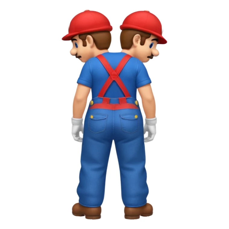 back view of super mario with huge buttcheeks out  sticker