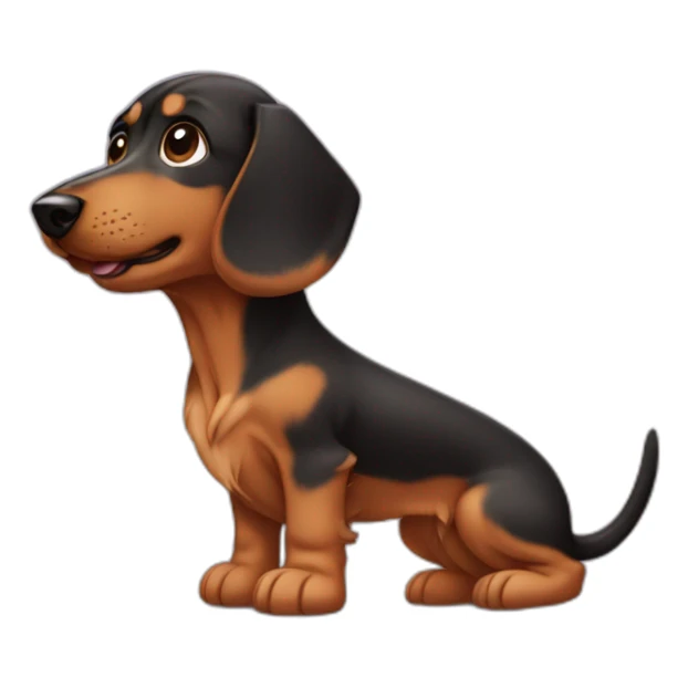 puppy teckel with long dark hair sticker