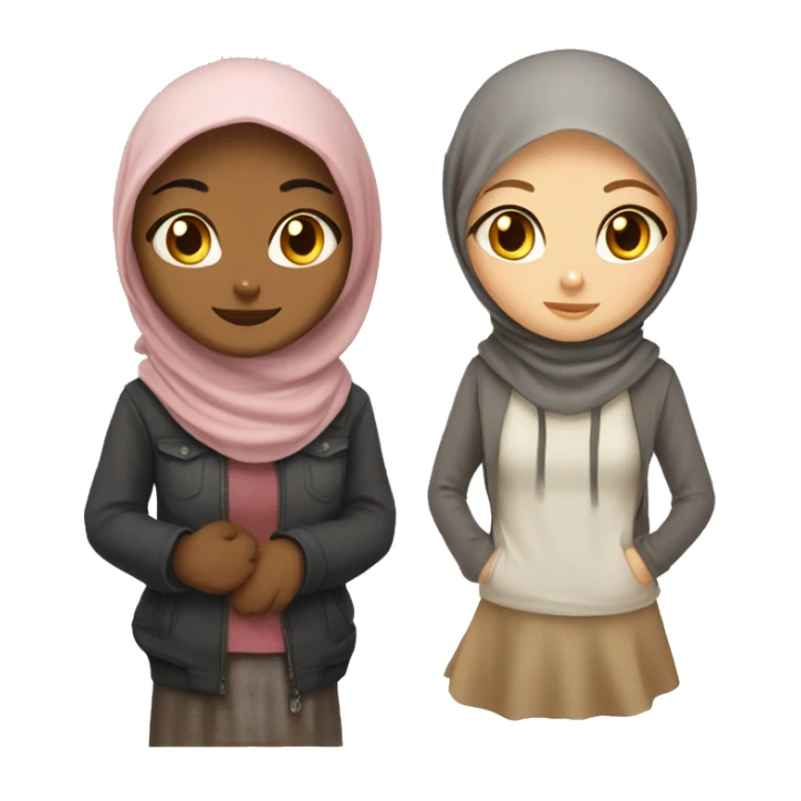 Calico cat with hijab girl white skin sticker
