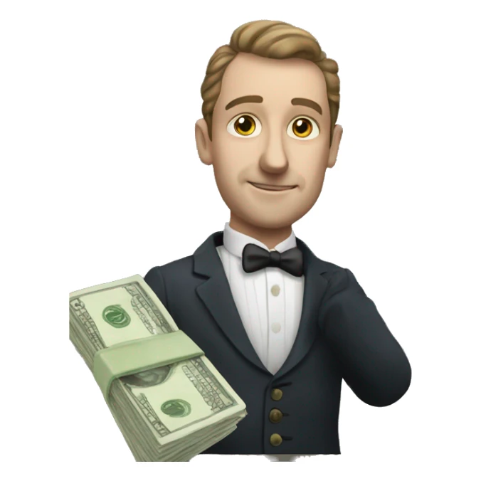 Photorealistic A British gentleman with money in his hand sticker