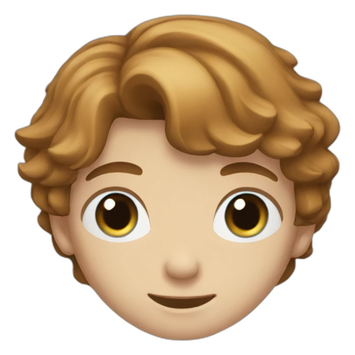 boy with brown long hair with blue eyes sticker