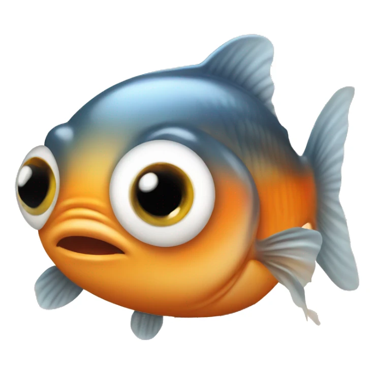 Cute baby gold fish with big eyes  sticker
