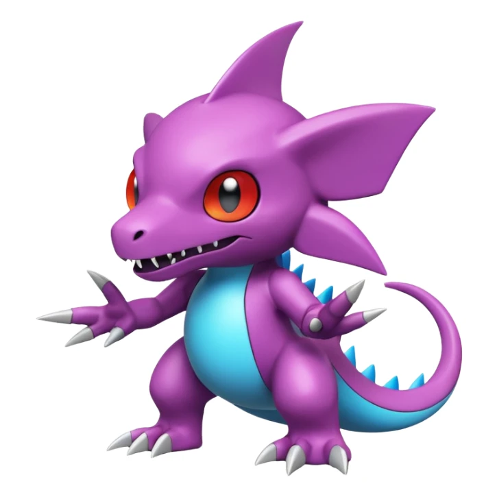 A 3D CGI model of a randomly-colored cool badass cute Fakémon-Pokémon-Digimon-Spectrobe-creature (full body) sticker