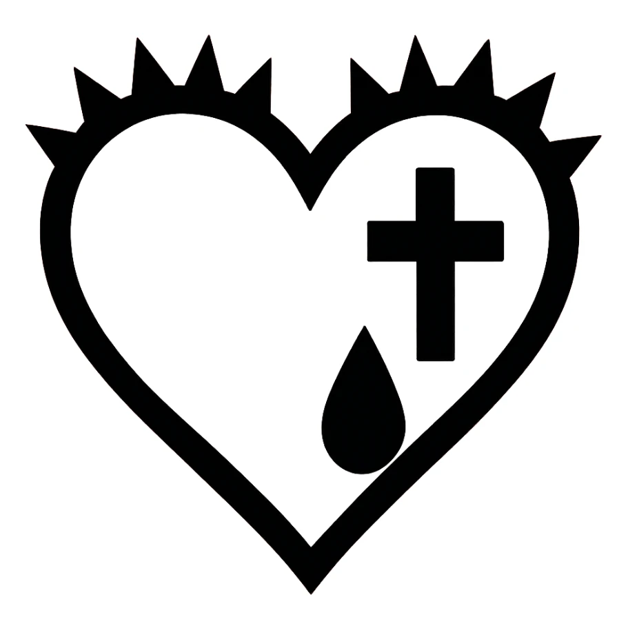 white goth heart, minimal, edgy, dark accents, no background sticker
