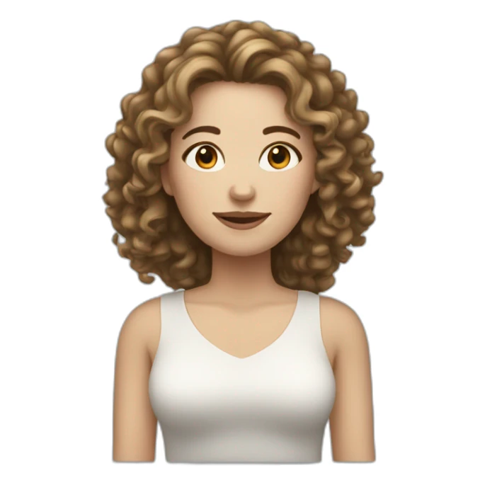 white woman with curly long dark hair sticker