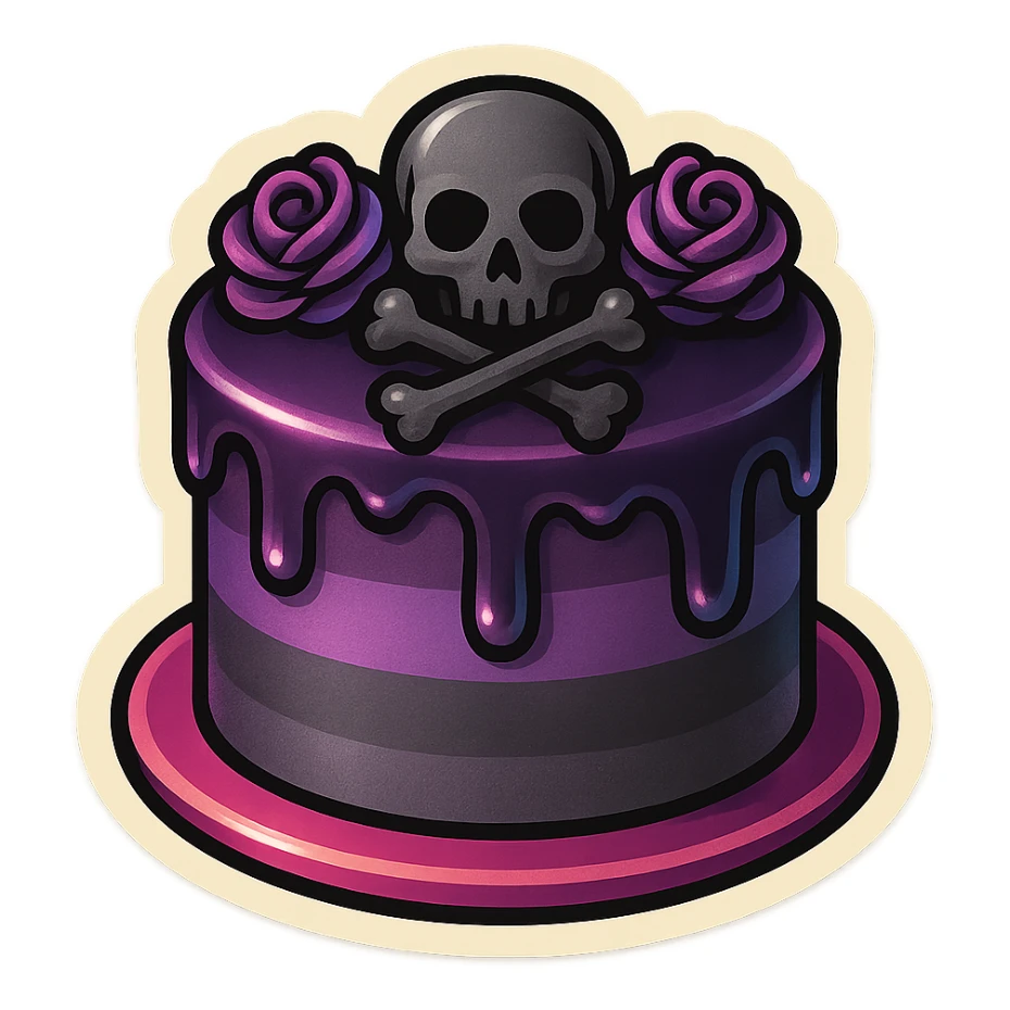 gothic cake, retro stickers style sticker