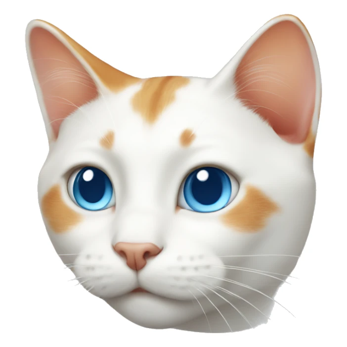 White cat head with ginger nose and ginger ears, blue eyes sticker