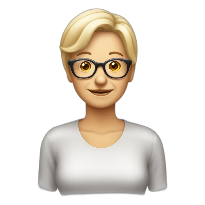 Anciana pelo corto liso rubia con gafas sticker