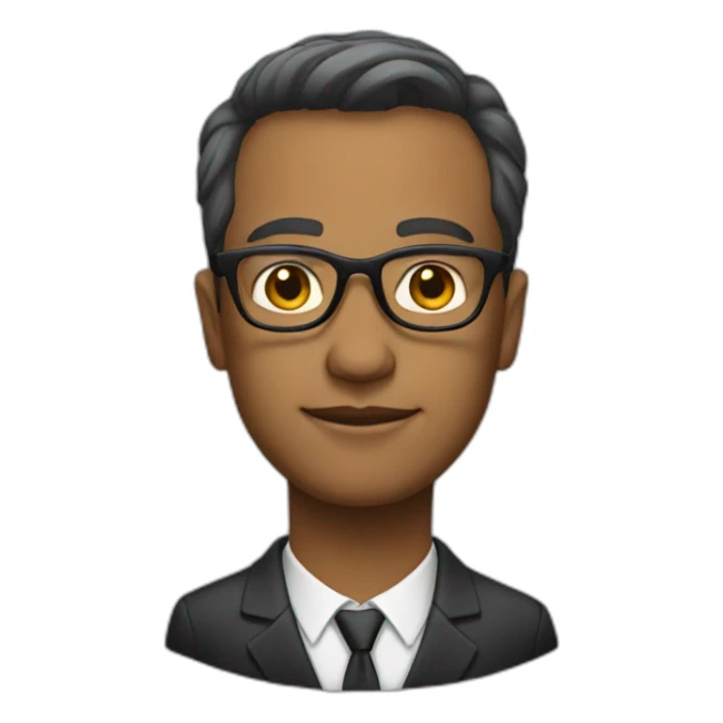 Lawyer wearing glasses short haircut sticker