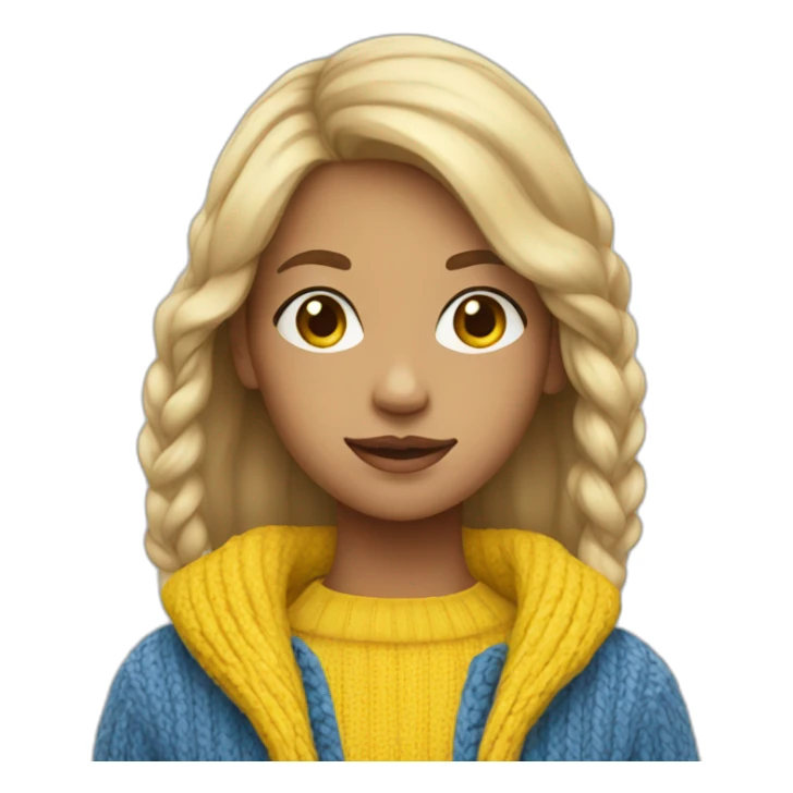 Girl in blue and yellow sweater sticker